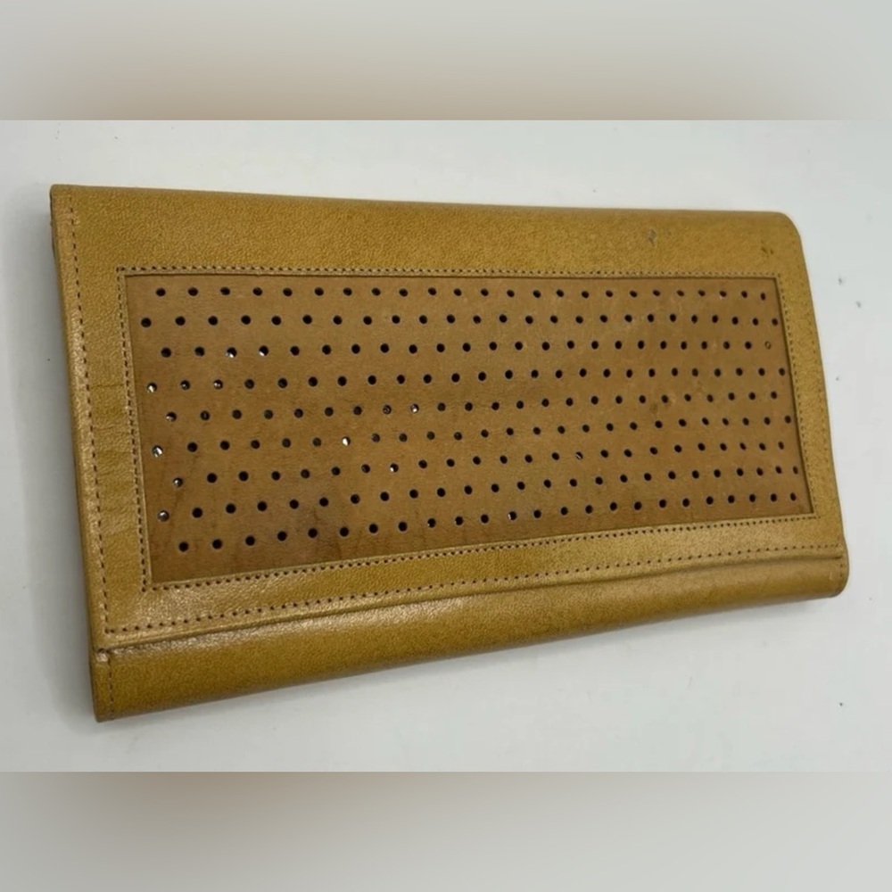 Princess Gardener Vintage Genuine Cowhide Tri checkbook Wallet